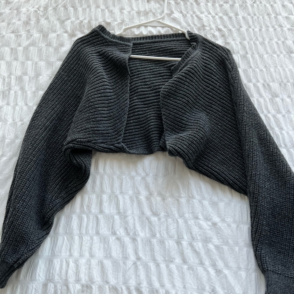 Grey oversized dropped cardigan